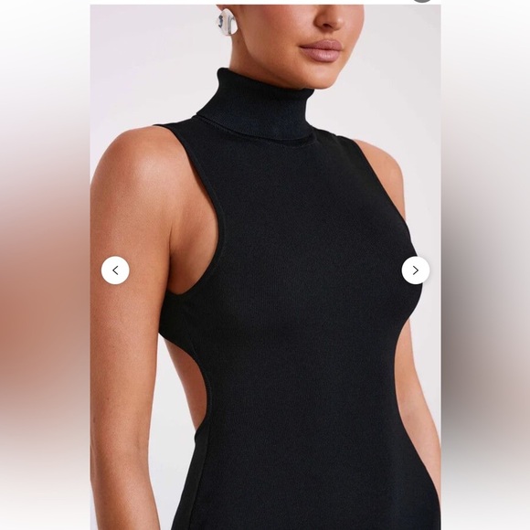Meshki Louisa High Neck Knit Black Maxi Dress Backless Small - Picture 3 of 15